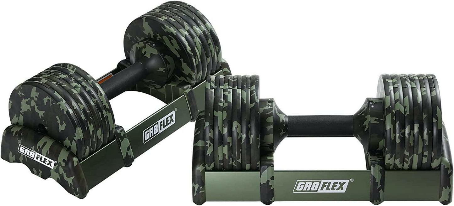 GR8FLEX Adjustable Dumbbells (Pair) 55 LB/ each