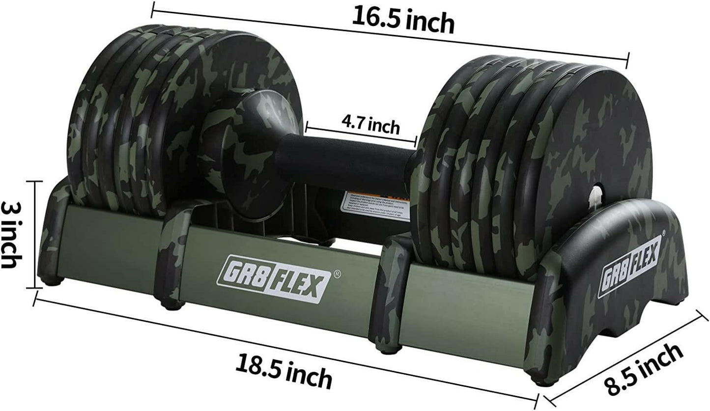 GR8FLEX Adjustable Dumbbells (Pair) 55 LB/ each
