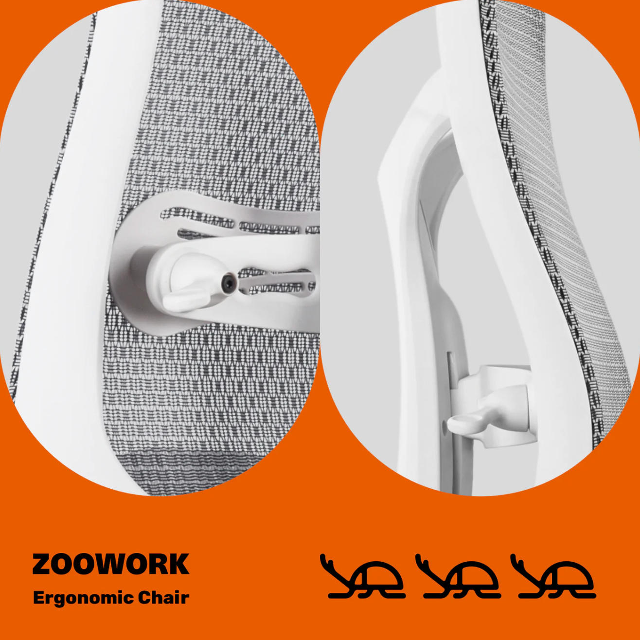 Zoowork KABUTO™ Ergonomic Chair - White / Black