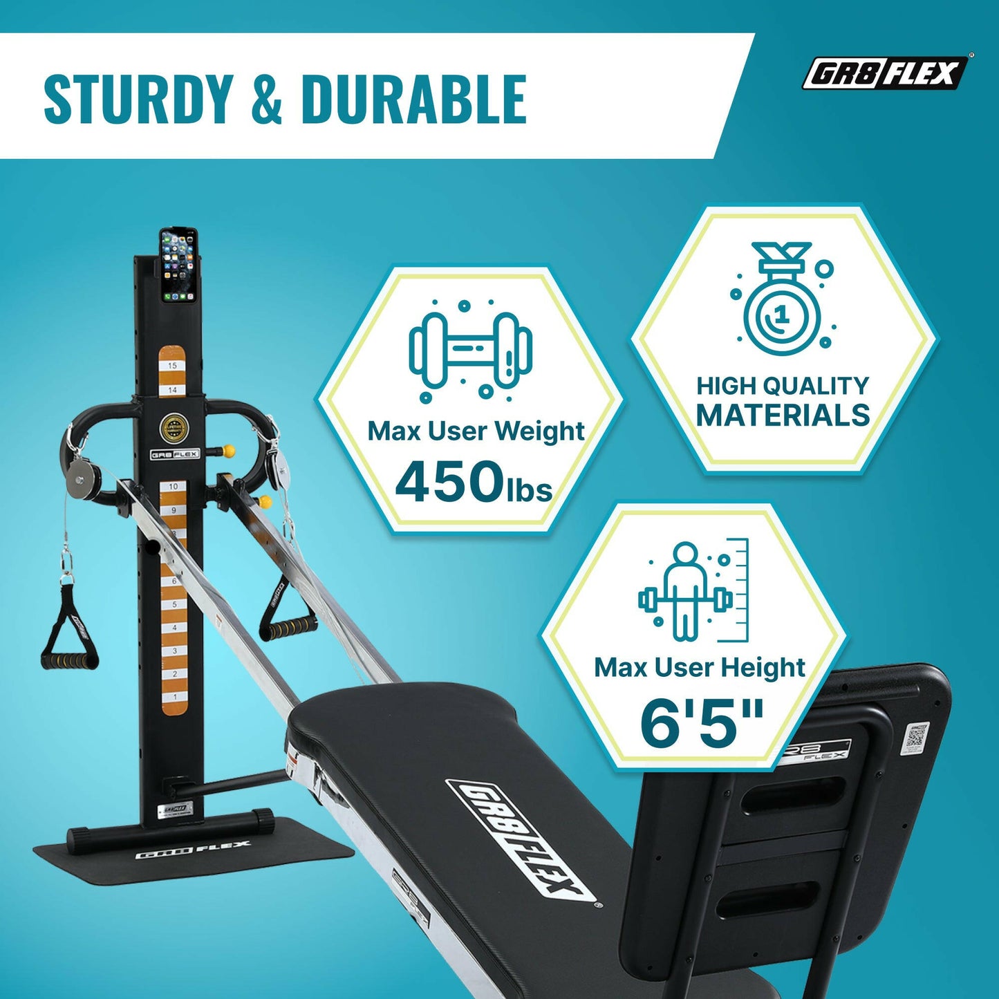 GR8FLEX Total Performance Gym - Carbon Fibre Black (Special Edition : Storage Box included)