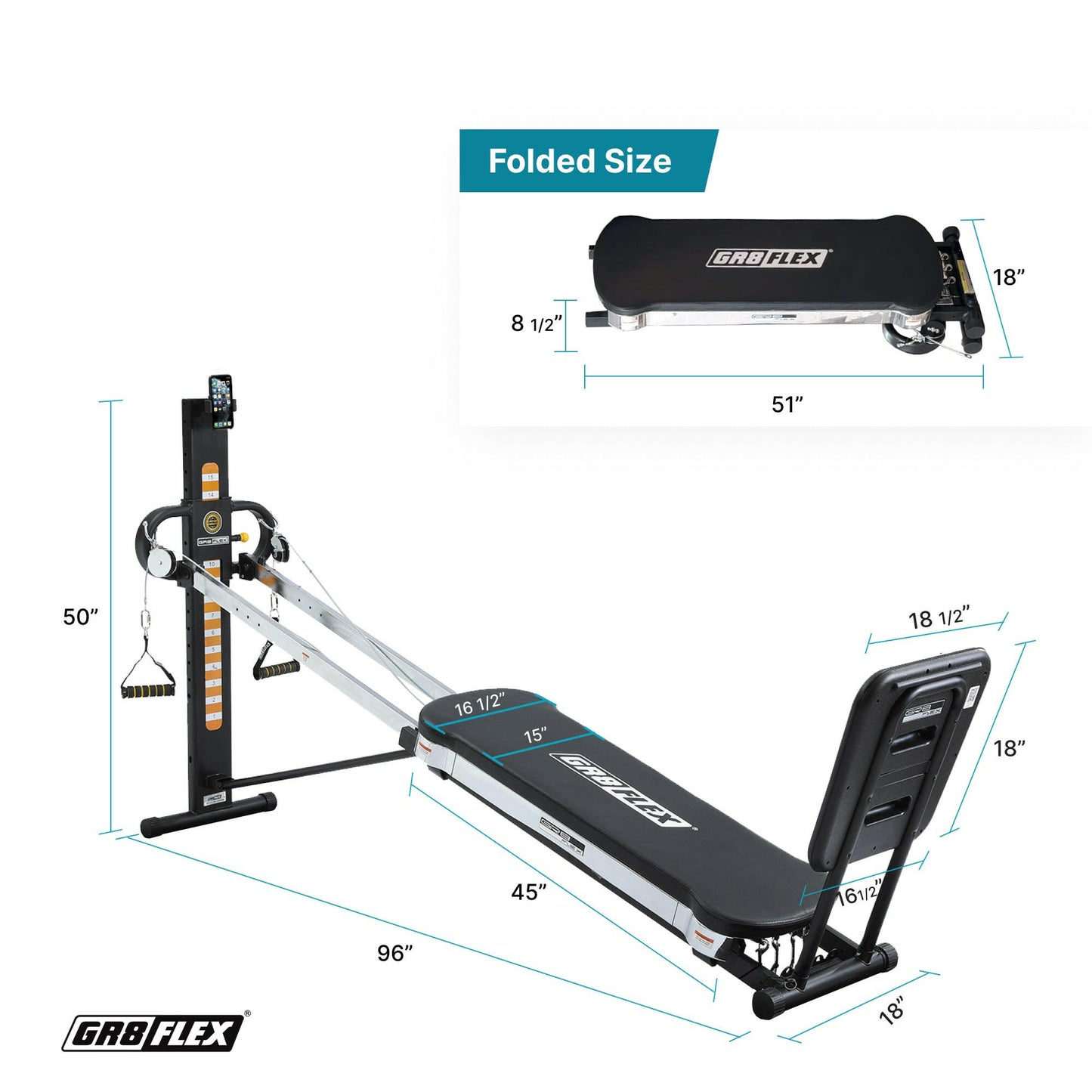 GR8FLEX Total Performance Gym - Carbon Fibre Black (Special Edition : Storage Box included)