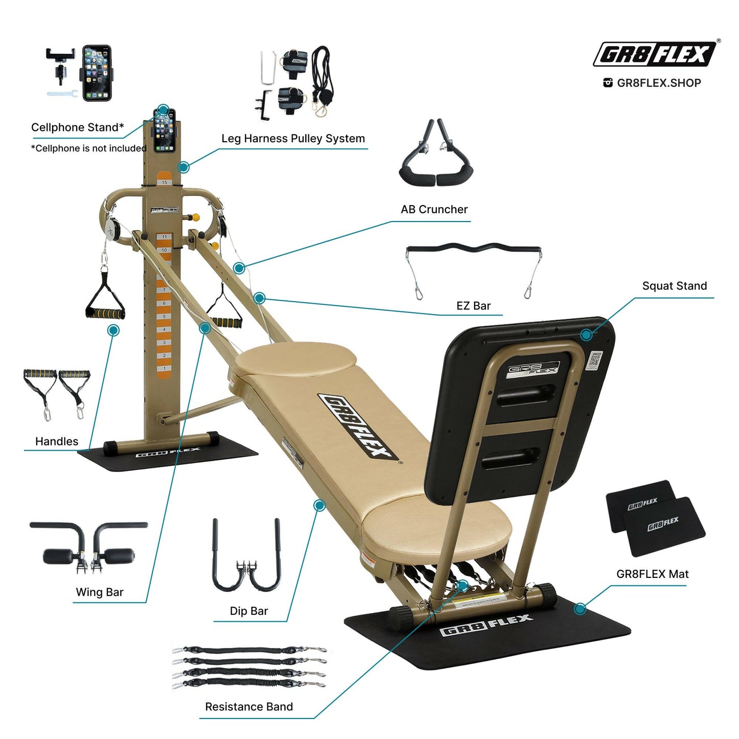 (SALE) GR8FLEX Total Performance Gym - Golden